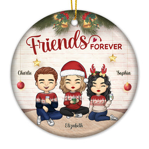 Nous sommes amis pour toujours - Ornement personnalisé Bestie - Forme ronde en céramique - Cadeau de Noël pour meilleures amies, BFF, sœurs