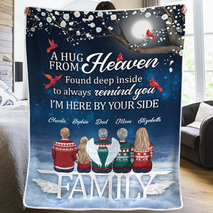 Je t'envoie mon amour et mes câlins - Couverture personnalisée commémorative - Cadeau de condoléances, cadeau de Noël pour les membres de la famille