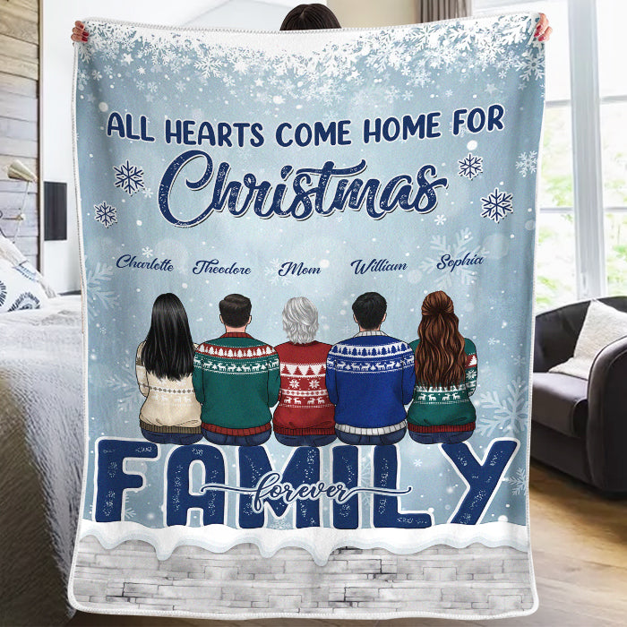 Tous les cœurs rentrent à la maison pour Noël - Couverture commémorative personnalisée - Cadeau de condoléances, cadeau de Noël pour les membres de la famille