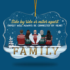Côte à côte ou à des kilomètres de distance, la famille sera toujours connectée par le cœur - Décoration de Noël personnalisée en acrylique en forme de Benelux - Cadeau pour la famille, cadeau de Noël