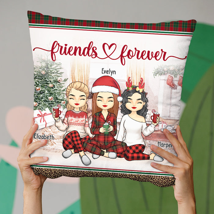 L'amitié est un trésor inestimable - Coussin personnalisé Bestie (insert inclus) - Cadeau de Noël pour meilleures amies, meilleures amies, sœurs