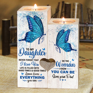 Apprenez de tout ce que vous pouvez - Bougeoir familial - Cadeau de Noël pour fille de la part de papa
