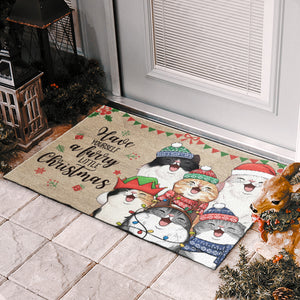 Joyeux Noël, sale animal ! Tapis décoratif personnalisé pour chat ! Cadeau de Noël pour les propriétaires et les amoureux des animaux.