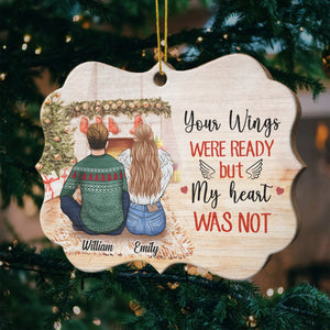Half Of My Heart Is In Heaven With My Angel - Missing You Always - Gift For Couples, Personalized Shaped Ornament.
