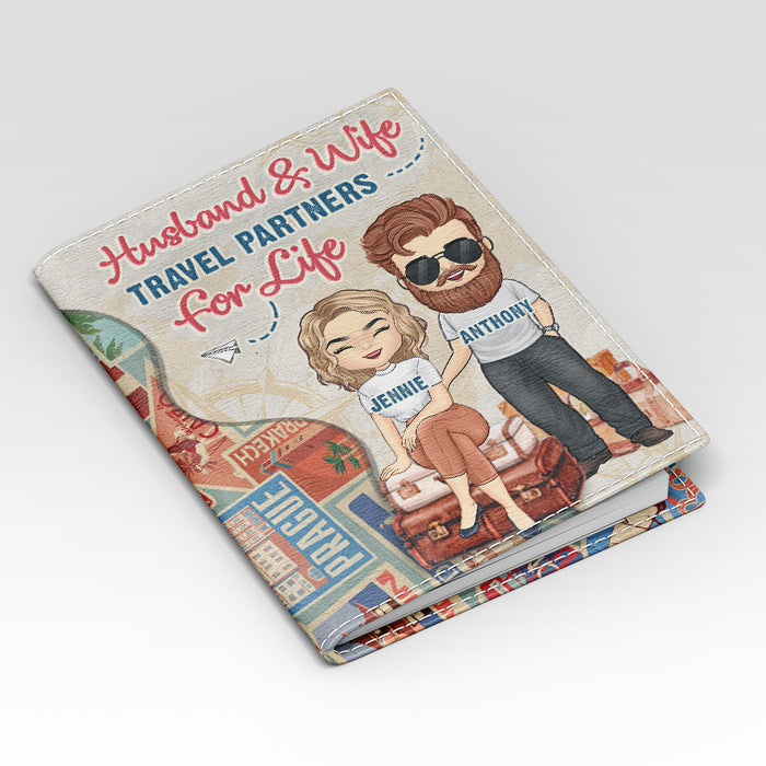 Meilleurs voyages ensemble - Étui de passeport personnalisé, cadeau pour couple, mari et femme