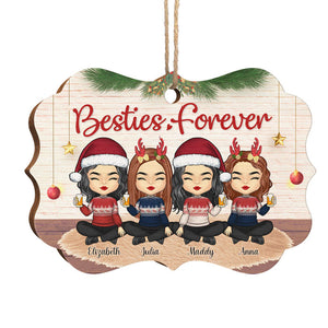 Besties Forever And Always - Décoration de Noël en bois personnalisée en forme de Benelux - Cadeau pour meilleure amie, meilleure amie, sœur, cadeau d'anniversaire pour meilleure amie et amie, cadeau de Noël