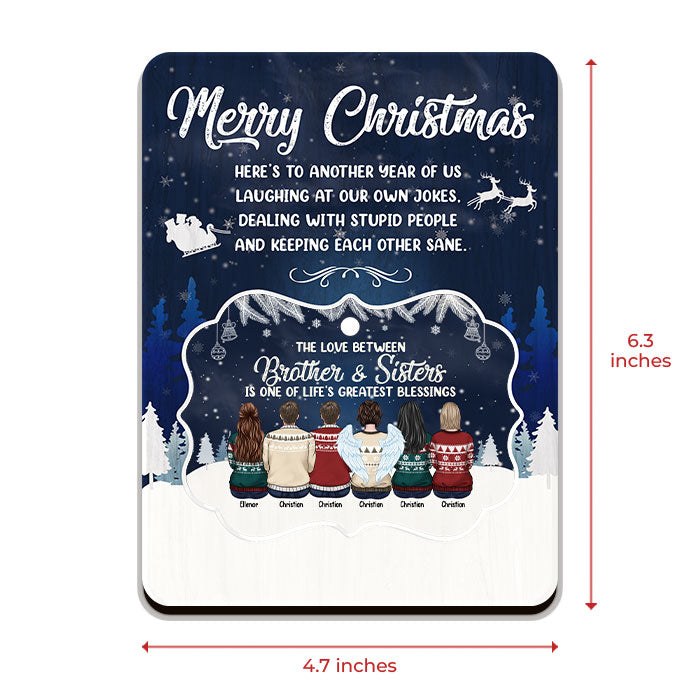 Dealing With Stupid People & Keeping Each Other Sane - Personalized Custom Christmas Wooden Card With Pop Out Ornament - Gift For Family, Christmas Gift