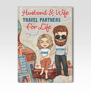 Meilleurs voyages ensemble - Étui de passeport personnalisé, cadeau pour couple, mari et femme