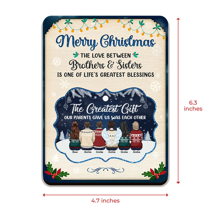 Le plus beau cadeau que nos parents nous ont offert, c'était l'un à l'autre - Carte de Noël personnalisée en bois avec ornement amovible - Cadeau pour la famille, cadeau de Noël