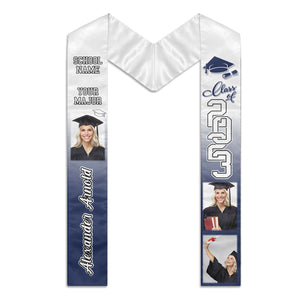 Félicitations : étole de remise de diplôme personnalisée - Étole de remise de diplôme personnalisée - Cadeaux de remise de diplôme de la promotion 2024