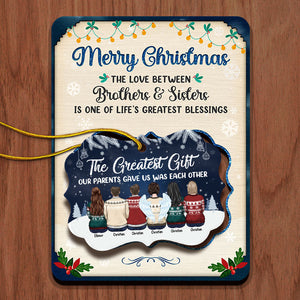 Le plus beau cadeau que nos parents nous ont offert, c'était l'un à l'autre - Carte de Noël personnalisée en bois avec ornement amovible - Cadeau pour la famille, cadeau de Noël