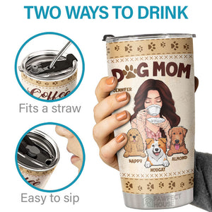 Maman chien, le café et les chiens font tourner le monde - Gobelet personnalisé - Cadeau pour amoureux des chiens, propriétaires de chiens, cadeau pour chien, cadeau pour amoureux des animaux