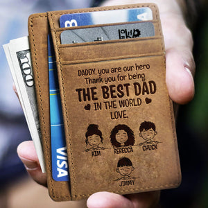 Le meilleur papa du monde - Porte-cartes personnalisé - Cadeau pour papa
