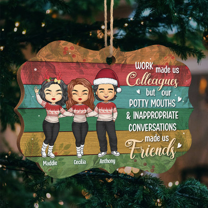 Le travail a fait de nous des collègues - Décoration de Noël en bois personnalisée en forme de Benelux - Cadeau d'appréciation pour collègue, bureau, employé, adieu, ami de travail, amitié entre collègues