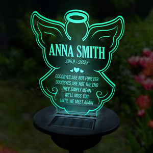 Tu nous manqueras jusqu'à notre prochaine rencontre - Lampe solaire de jardin commémorative personnalisée - Cadeau commémoratif, cadeau de condoléances