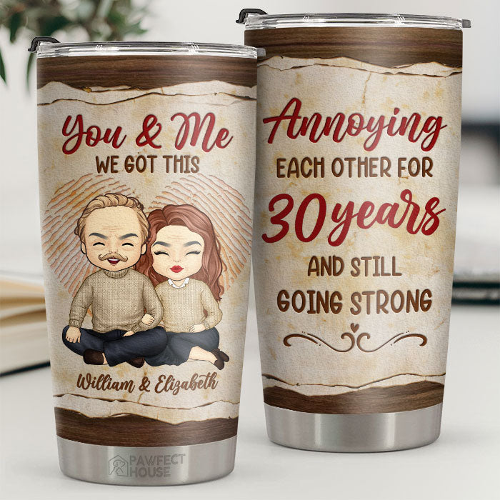 Toi et moi, on s'agace l'un l'autre - Gobelet personnalisé - Cadeau pour couple, mari et femme, anniversaire, fiançailles, mariage, cadeau de mariage