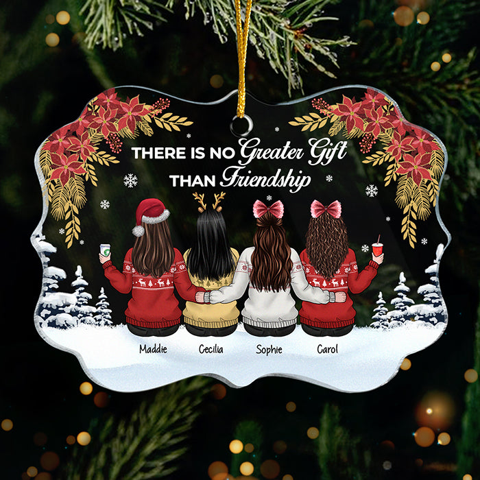 Il n'y a pas de plus beau cadeau que l'amitié - Décoration de Noël personnalisée en acrylique en forme de Benelux - Cadeau pour meilleure amie, meilleure amie, sœur, cadeau d'anniversaire pour meilleure amie et amie, cadeau de Noël