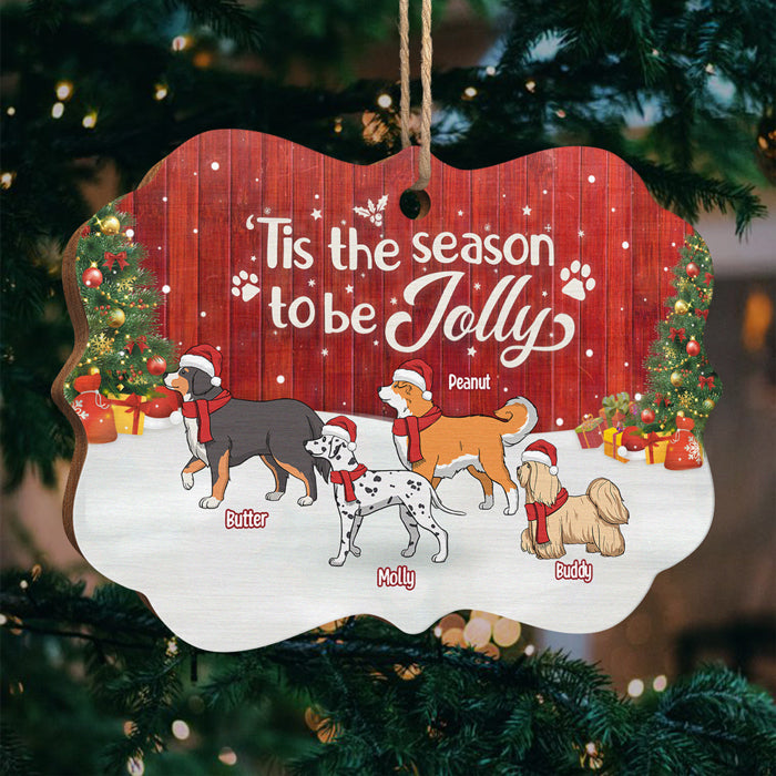 C'est la saison des réjouissances - Décoration personnalisée pour chien - Bois en forme de Benelux - Cadeau de Noël pour les propriétaires et les amoureux des animaux