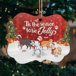 C'est la saison des réjouissances - Décoration personnalisée pour chien - Bois en forme de Benelux - Cadeau de Noël pour les propriétaires et les amoureux des animaux