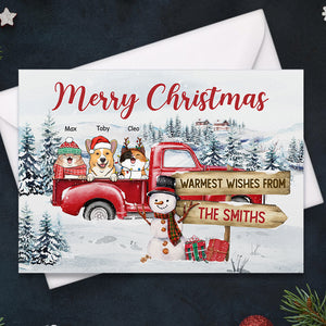 Joyeux Noël en famille ! Meilleurs vœux ! Carte postale de Noël personnalisée, carte de vœux, cadeau pour les amoureux des animaux, cadeau de Noël