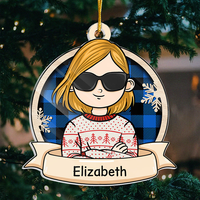 Cool Kids Celebrate Christmas - Personalized Custom Acrylic Shaped Christmas Ornament - Gift For Family, Christmas Gift