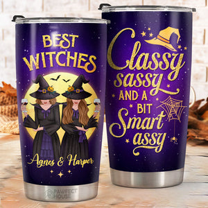 Meilleures sorcières - Élégante, impertinente et un peu intelligente - Gobelet personnalisé - Cadeau pour meilleure amie, meilleure amie, sœur, cadeau d'anniversaire pour meilleure amie et amie, cadeau d'Halloween