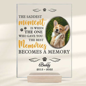 Tu m'as laissé de merveilleux souvenirs - Plaque acrylique personnalisée - Télécharger une image, un cadeau commémoratif ou un cadeau de condoléances