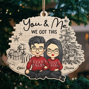 Toi et moi, on est ensemble depuis - Ornement personnalisé pour couple - Forme unique en bois - Cadeau de Noël pour mari et femme, anniversaire