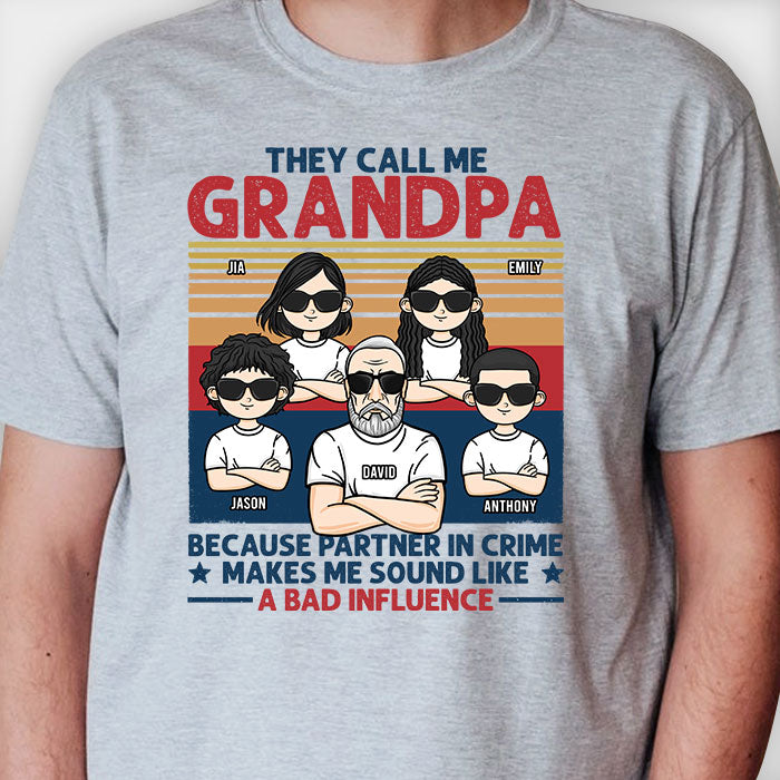 On m'appelle grand-père au lieu de partenaire de crime - T-shirt unisexe personnalisé, sweat à capuche - Cadeau pour papa