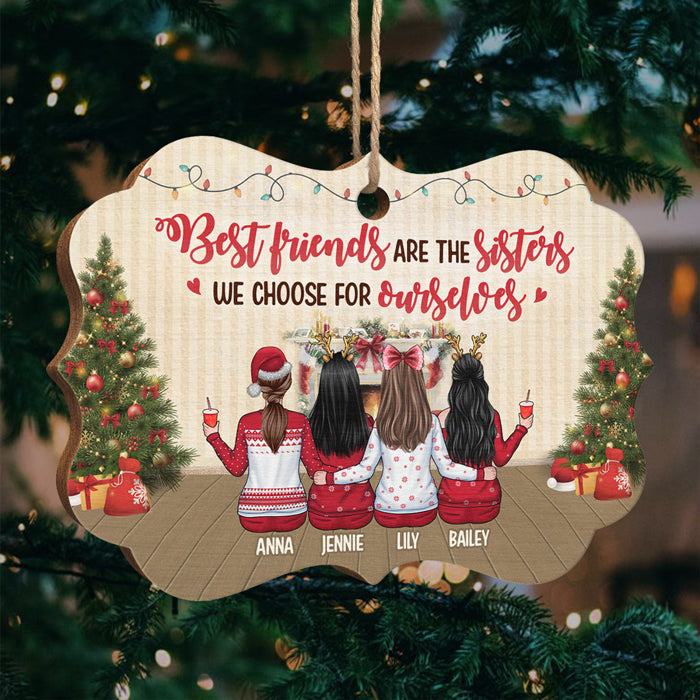 Les meilleures amies sont les sœurs que nous choisissons - Décoration de Noël en bois personnalisée en forme de Benelux - Cadeau pour meilleure amie, meilleure amie, sœur, cadeau d'anniversaire pour meilleure amie et amie, cadeau de Noël