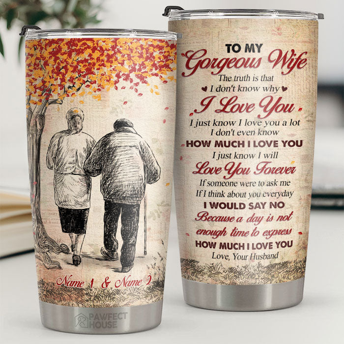 Je ne sais pas pourquoi je t'aime, je sais juste que je t'aime beaucoup - Gobelet personnalisé - À ma femme, cadeau pour femme, anniversaire, fiançailles, mariage, cadeau de mariage