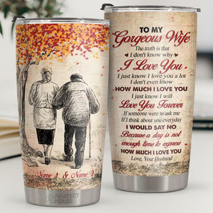 Je ne sais pas pourquoi je t'aime, je sais juste que je t'aime beaucoup - Gobelet personnalisé - À ma femme, cadeau pour femme, anniversaire, fiançailles, mariage, cadeau de mariage