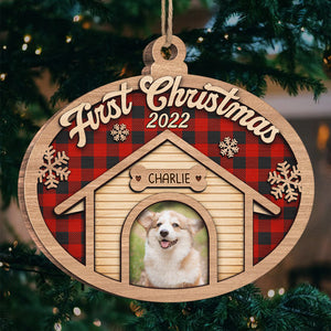 Premier Noël ensemble - Décoration de Noël personnalisée en bois en forme de boule de Noël - Télécharger une image, cadeau pour les amoureux des animaux, cadeau de Noël