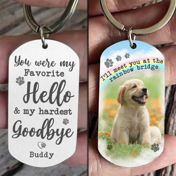 Tu as été mon au revoir le plus dur - Porte-clés personnalisé - Télécharger une image, cadeau pour les amoureux des animaux