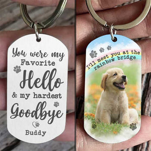 Tu as été mon au revoir le plus dur - Porte-clés personnalisé - Télécharger une image, cadeau pour les amoureux des animaux
