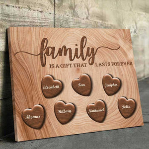 La famille est éternelle - Toile horizontale personnalisée - Cadeau pour couple, mari et femme