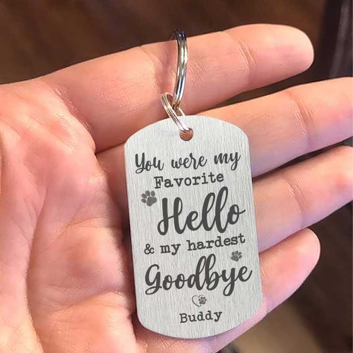 Tu as été mon au revoir le plus dur - Porte-clés personnalisé - Télécharger une image, cadeau pour les amoureux des animaux