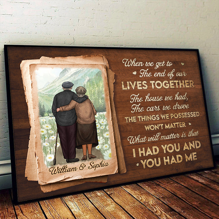 Je t'avais et tu m'avais - Poster horizontal personnalisé - Cadeau pour couple, mari et femme