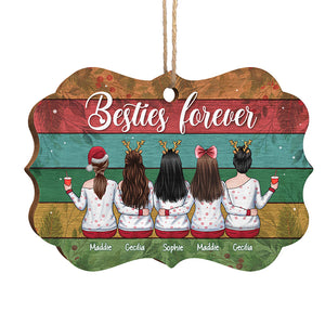 Besties Forever - Décoration de Noël en bois personnalisée en forme de Benelux - Cadeau pour meilleure amie, meilleure amie, sœur, cadeau d'anniversaire pour meilleure amie et amie, cadeau de Noël