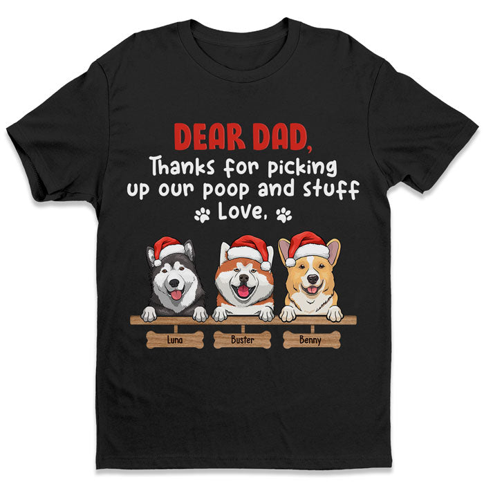 Cher papa, on t'aime - T-shirt unisexe personnalisé pour chien, sweat à capuche, sweat-shirt - Cadeau de Noël pour les propriétaires d'animaux et les amoureux des animaux
