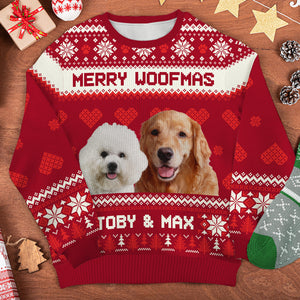 Joyeux Noël - Sweat-shirt de Noël unisexe personnalisé, en laine, imprimé intégral - Télécharger une image, cadeau pour les amoureux des animaux, cadeau de Noël