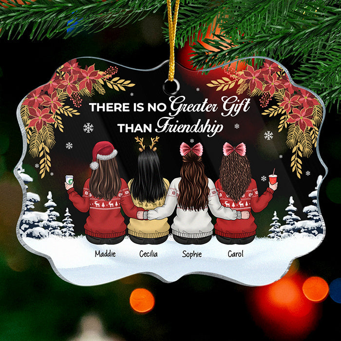 Il n'y a pas de plus beau cadeau que l'amitié - Décoration de Noël personnalisée en acrylique en forme de Benelux - Cadeau pour meilleure amie, meilleure amie, sœur, cadeau d'anniversaire pour meilleure amie et amie, cadeau de Noël