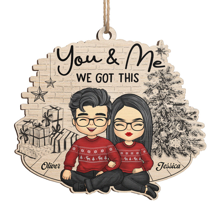 Toi et moi, on est ensemble depuis - Ornement personnalisé pour couple - Forme unique en bois - Cadeau de Noël pour mari et femme, anniversaire