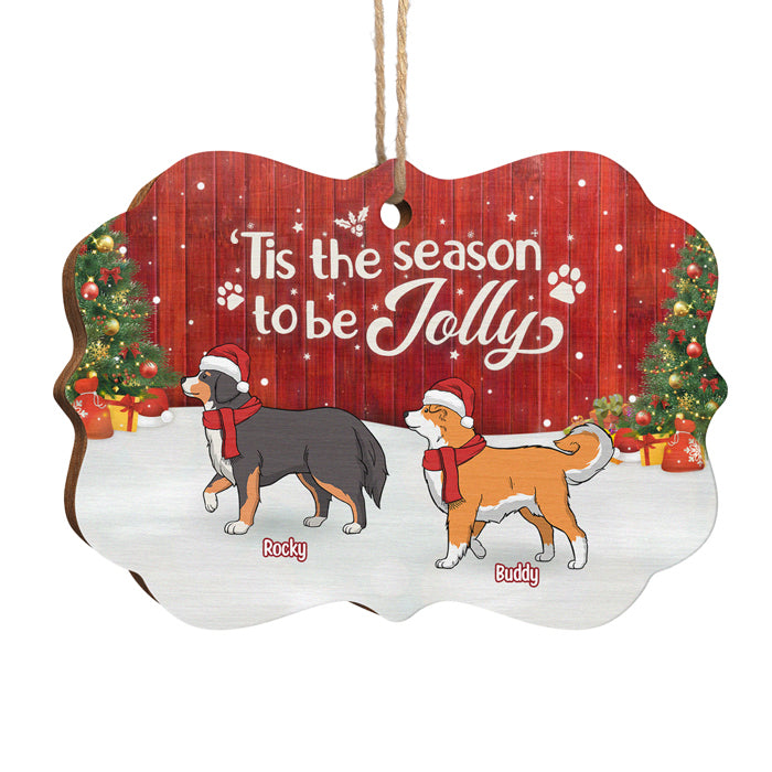 C'est la saison des réjouissances - Décoration personnalisée pour chien - Bois en forme de Benelux - Cadeau de Noël pour les propriétaires et les amoureux des animaux