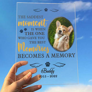 Tu m'as laissé de merveilleux souvenirs - Plaque acrylique personnalisée - Télécharger une image, un cadeau commémoratif ou un cadeau de condoléances