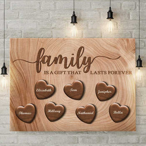 La famille est éternelle - Toile horizontale personnalisée - Cadeau pour couple, mari et femme