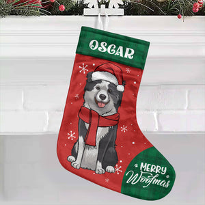 Je vous envoie des carlins et des bisous pour Noël - Chaussette de Noël personnalisée - Cadeau pour les amoureux des animaux, cadeau de Noël