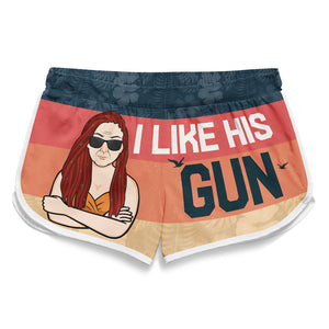 J'aime ses petits pains - Short de plage personnalisé pour couple - Cadeau pour couple, mari et femme