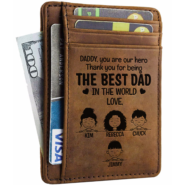 Le meilleur papa du monde - Porte-cartes personnalisé - Cadeau pour papa