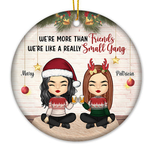 Nous sommes sœurs de cœur - Ornement personnalisé Bestie - Forme ronde en céramique - Cadeau de Noël pour meilleures amies, BFF, sœurs